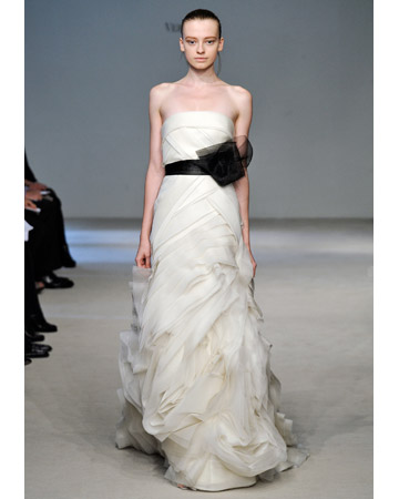 The most popular 2010 wedding dress embellishments include